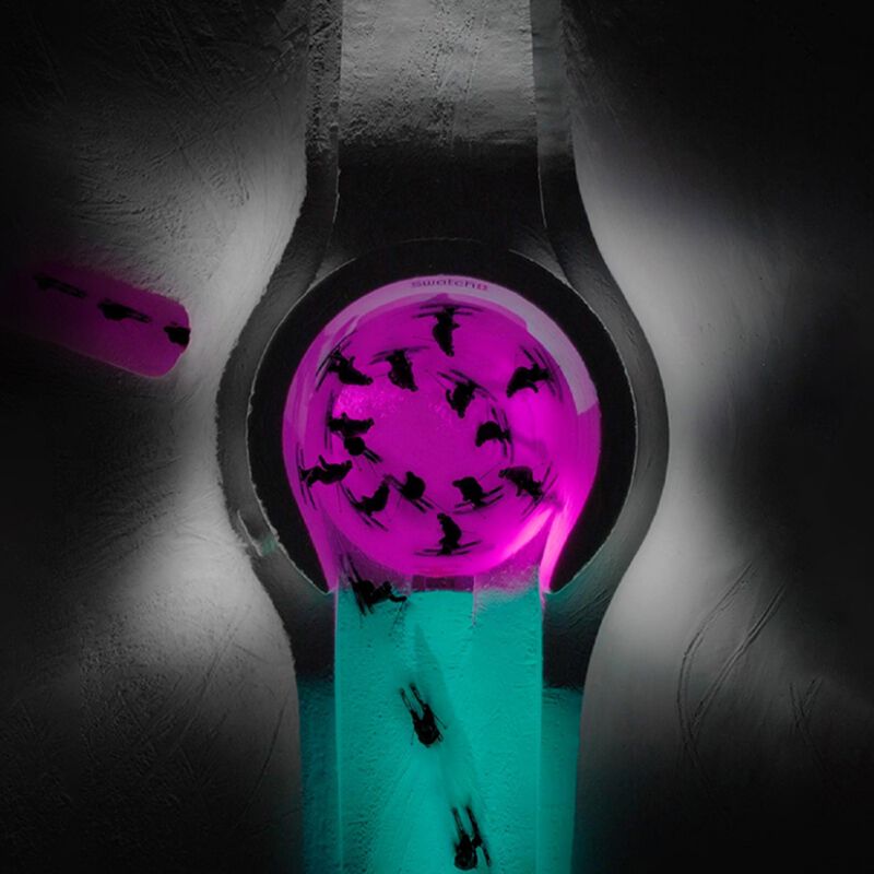 Giant watch in made of snow